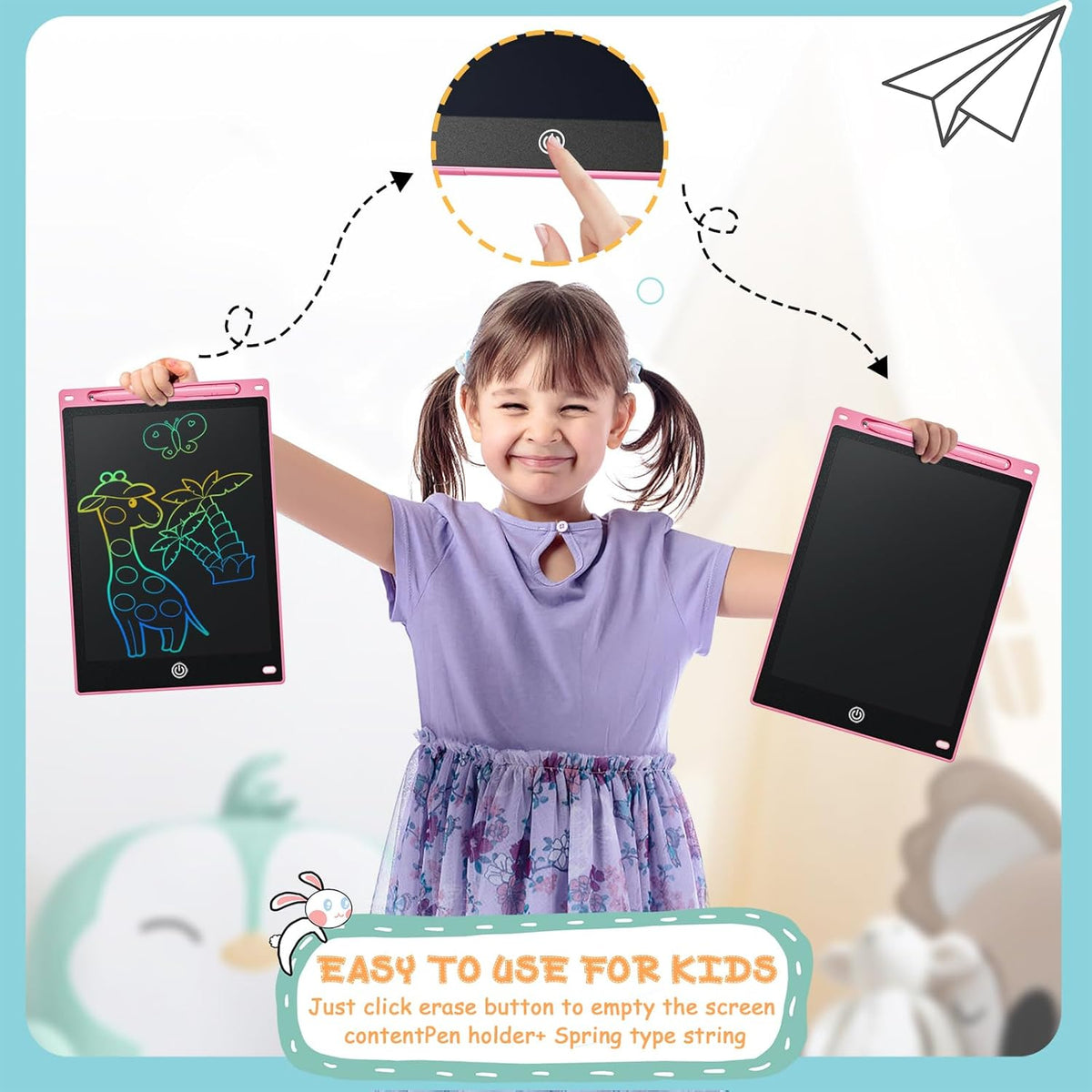 Comvin 3 Pack LCD Writing Tablet for Kids, 10inch Drawing Tablets for Boys Girls, for 2-9