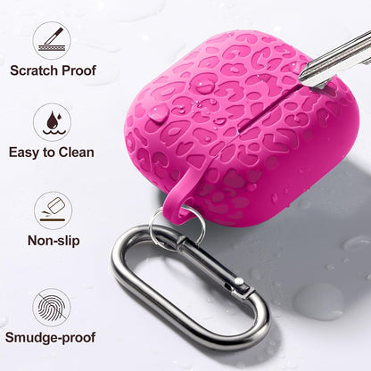 Comvin for Apple AirPods 4 Generation Case Cover for Women Men, with Cleaner Kit, Silicone Engraved Leopard Case