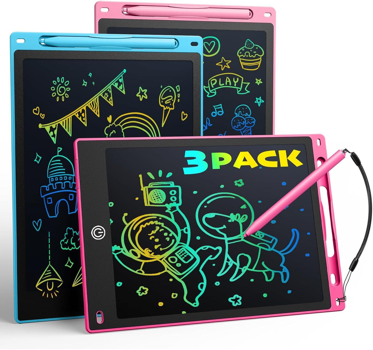 Comvin 3 Pack LCD Writing Tablet for Kids, 10inch Drawing Tablets for Boys Girls, for 2-9