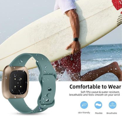 Comvin Compatible With Fitbit Versa 3/Versa 4/Sense 2/Sense Bands for Women Men, Soft Sport Silicone Wristbands