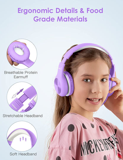 Comvin Kids Headphones for School, Foldable Wired Headphones for Kids Toddlers Boys Girls with Sharing Function & Safe Volume Limited
