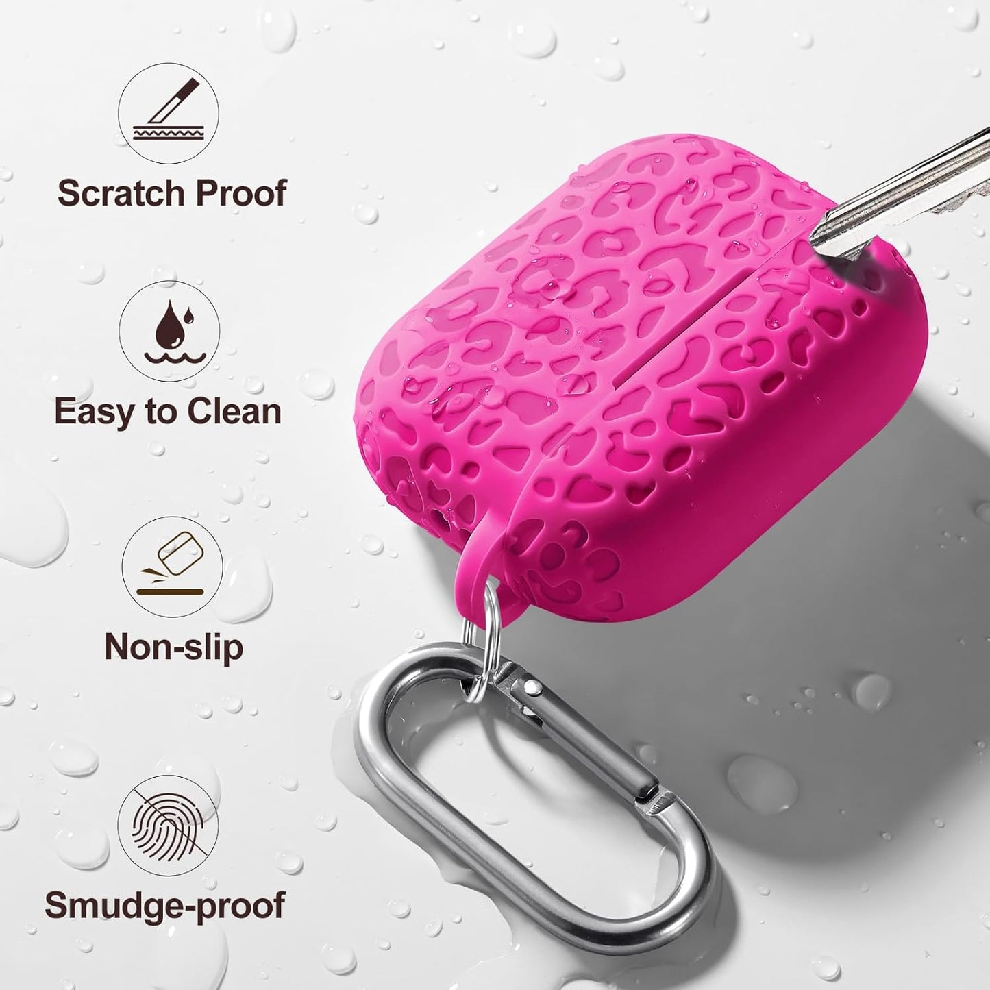 Comvin Compatible with AirPods Pro 3 Case Cover(2025), Soft Leopard Engraved Silicone Case for Apple Airpods Pro 3rd Generation (2025)
