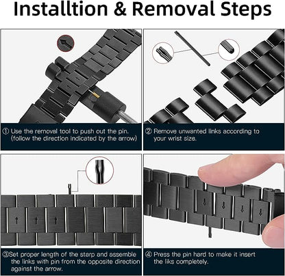 Comvin Metal Fits For Apple Watch Bands 46mm 45mm 49mm 42mm 44mm for Men Women, Stainless Steel Straps Compatible With iWatch Ultra Series 11 10 9 8 7 6 5 4 3 SE
