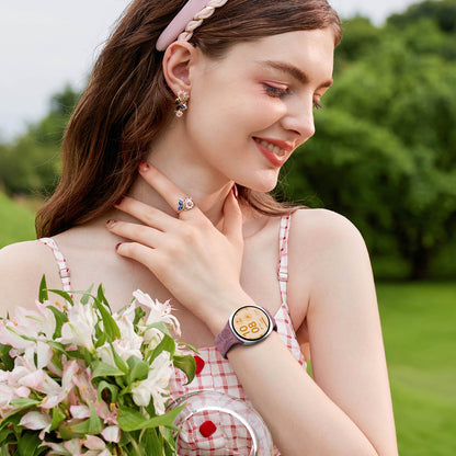 Comvin Floral Engraved Bands Compatible with Samsung Galaxy Watch 8 Band 40mm 44mm/Galaxy Watch 8 Classic Band 46mm for Women Men