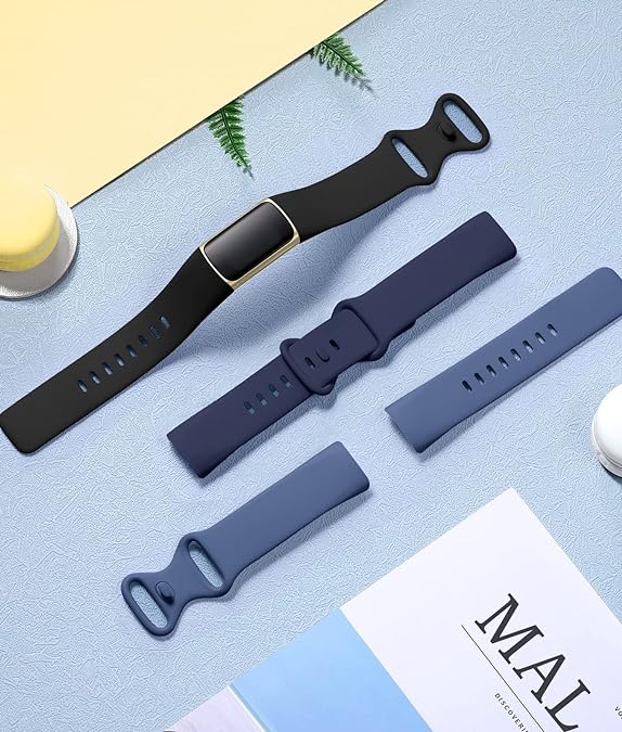Comvin Soft Silicone Wristbands Compatible With Fitbit Charge 6 / 5 Bands for Women Men