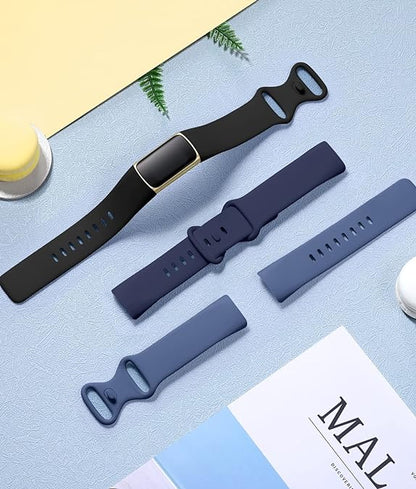 Comvin Soft Silicone Wristbands Compatible With Fitbit Charge 6 / 5 Bands for Women Men