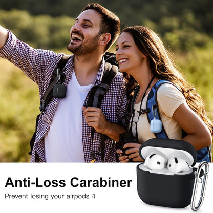 Comvin Compatible With Airpods 4 Case for Women Men, Soft Silicone Case Fits For Airpods 4th Generation 2024, Black