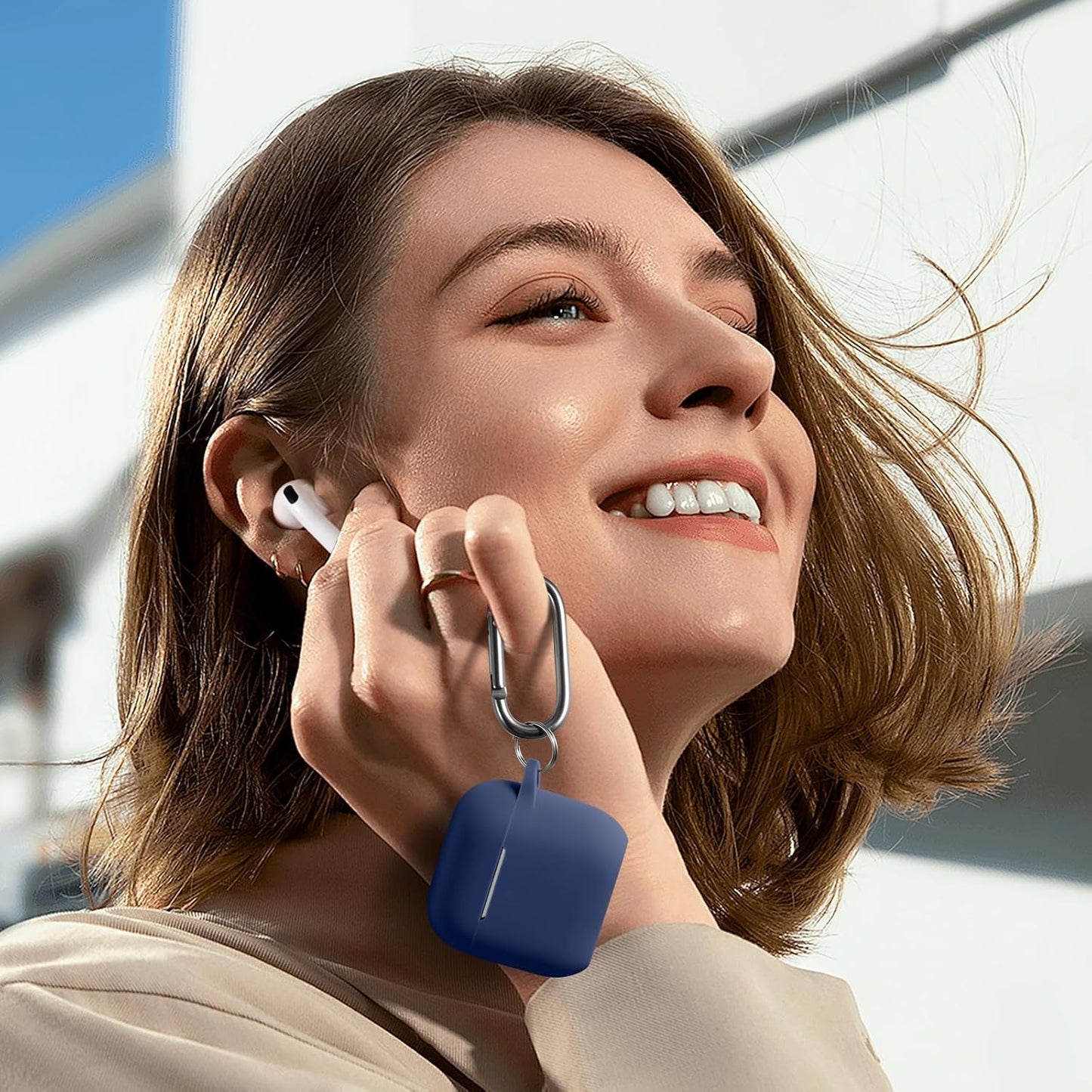 Comvin for Apple Airpods 4 Case Cover for Women Men, with Cleaner Kit Fits & Anti-Loss Strap, Navy