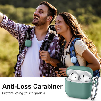 Comvin Compatible With Apple Airpods 4 Case Cover for Women Men, Silicone, Green