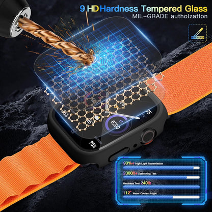 Comvin for Apple Watch Screen Protector 44mm 46mm 40mm, Fully Waterproof Privacy Case for Apple Watch SE 3/SE 2/SE/Series 11/10/6/5/4, 2 Pack