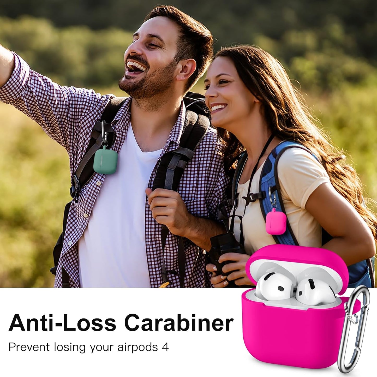 Comvin Compatible With Airpods 4 Case for Women Men, Soft Silicone Case Fits For Airpods 4th Generation 2024, Rose