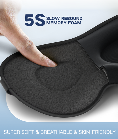 Comvin 3D Sleep Mask for Women Men, Memory Foam Eye Masks for Sleeping Blackout, Black